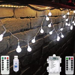 LED 户外防水电池灯圆珠造型圣诞星星串灯婚庆装饰低压4.5v灯串