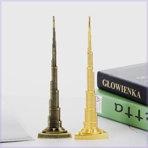 迪拜塔模型迪拜哈利法塔模型哈利法塔摆件金属哈利法塔建筑模型
