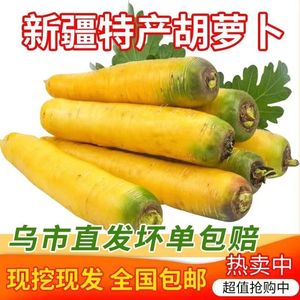 新疆黄心胡萝卜新鲜蔬菜农家自种带泥黄胡萝卜抓饭专用宝宝辅食