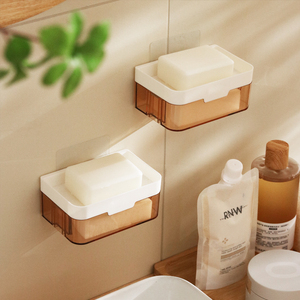 不二宅品肥皂盒壁挂式沥水免打孔香皂置物架便携多功能香皂盒家用