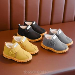 新款2023短宝宝鞋靴]雪地儿童棉靴女童加绒防水男童冬季靴子中筒
