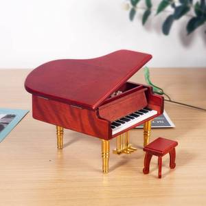 2024年巧匠屋金属脚镀金机芯木质钢琴音乐盒 圣诞礼物 H-M04JG