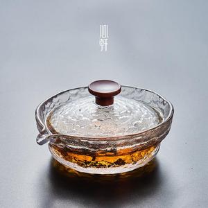 冰纹水晶玻璃盖碗茶杯茶海单个高档日式功夫茶具泡茶器防烫手抓壶