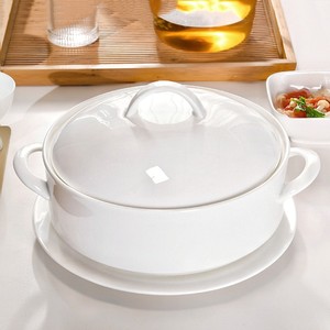 有盖子的碗双耳汤碗带盖带盖的汤盆陶瓷大号家用高级感8寸大汤碗