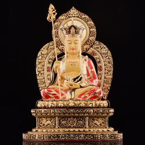 台湾鎏金纯铜地藏王佛像供奉家用摆件地藏王菩萨铜像地藏佛像