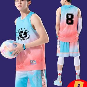 特步适配球衣男潮学生篮球服套装夏季男生定制青少年篮球衣运动训