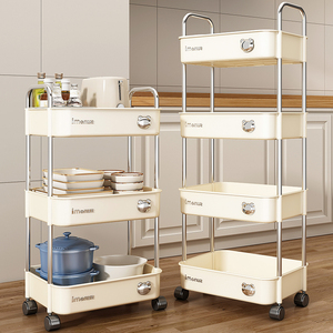 IKEA宜家厨房置物架多层落地放菜篮子多功能小推车可移动果蔬收纳