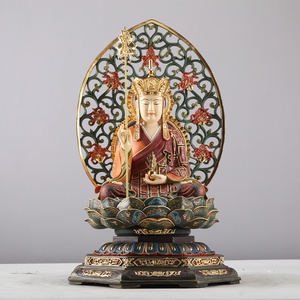 台湾鎏金地藏王菩萨家用供奉纯铜地藏王佛像摆件娑婆三圣地藏菩萨