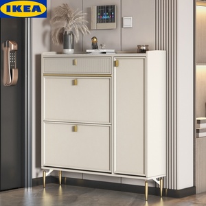 IKEA宜家奶油风超薄翻斗鞋柜家用门口超窄轻奢抽屉岩板玄关门后储