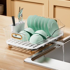 厨房碗碟收纳架塑料碗盘置物架家用碗柜水槽晾放筷子餐具沥水碗架