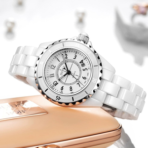 渠道硬货 香‎奈儿机械表J12系列女表瑞士机芯手表镶钻白色陶瓷表