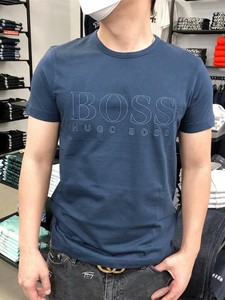 代购boss男装时尚休闲半袖打底衫2024年新款夏季纯棉圆领短袖T恤