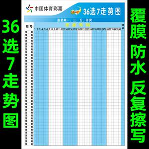 36选7走势图海报中国体育彩票用品墙贴大乐透开奖号码挂图可擦写
