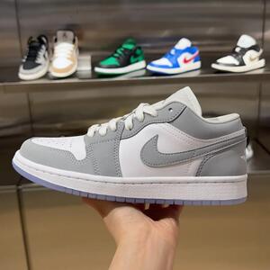 nike/耐克女鞋air jordan 1 aj1灰白烟灰雾霾低帮滑板鞋dc0774-10