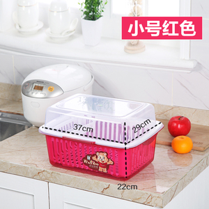 厨房碗筷收纳盒带盖沥水碗碟架特大号装放盘子餐具置物箱碗柜塑料