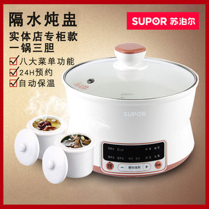 苏泊尔dz16yc6隔水电炖盅白瓷炖锅煲汤锅智能预约家用自动养生盅