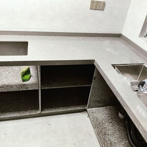 大理石 岗岩台面 石英石柜开r放式中式厨房柜体本米百货店