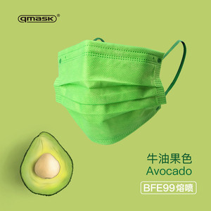 绿色口罩女夏独立包装三层一次性防护透气薄女神明星同款时尚ins