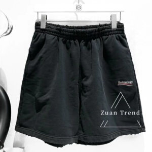 【zuan】balenciaga/巴黎世家 22ss 做旧破洞刺绣可乐 抽绳短裤