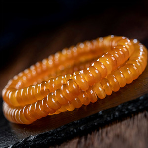 【藏密】西藏金丝牦牛角108算盘珠手串文玩念珠牛角保真佛珠男女