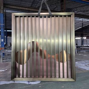 不锈钢金属假山背景墙屏风隔断格栅坑指纹酒店别墅售楼部室外凉亭