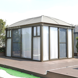 阳光房室外休闲凉亭别墅花园农庄木屋户外铝合金遮阳棚露台组装房