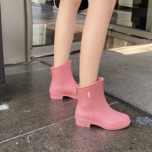 雨鞋女式中筒雨靴日系时尚款外穿防滑厚底防水鞋女士工作厨房胶鞋