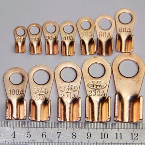 压线端子电线接线夹头开口鼻压线端子头全铜冷压线铜鼻子接头