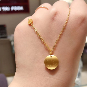 黄金项链999足金锁骨链周大福