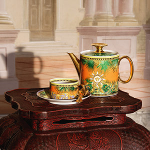 意大利范思哲versace丛林系列jungle咖啡杯茶杯陶瓷餐具盘碟德国
