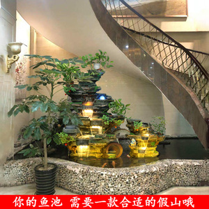大型单假山风水轮阳台造景庭院装饰招财流水喷泉摆件别墅室内景观