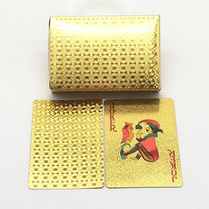 土豪金澳门风云周润发同款德州塑料扑克牌磨砂创意黄金箔防水龙牌