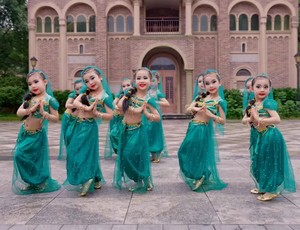 印度舞服装女儿童民族新疆舞合唱表演服新款西域风肚皮舞蹈演出服