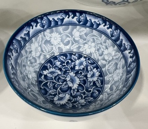 韩国进口参宝中式饭碗瓷皇碗家用加厚陶瓷釉下彩青花瓷小汤碗