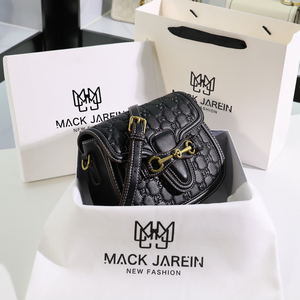 香港mackjarein正品真皮1955马街扣压花包包2021新款潮斜挎马鞍包