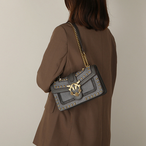 mack jarein真皮复古燕子包女斜挎女包包2021新款秋冬质感链条包