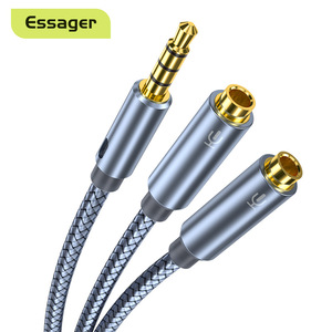 ESSAGER悦动系列一分二音频线公对双母3.5mm耳机麦克风音频延长线