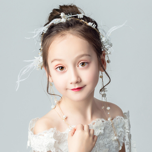 女童头饰头花发带公主小女孩发卡发饰可爱儿童夹礼服演出发圈饰品