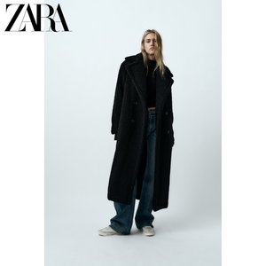 ZARA新款 TRF 女装 抓绒长款大衣外套 1255700 800