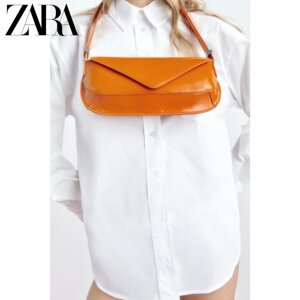 zara秋季新品 女包 橙色单肩肩背包腋下包 6326010 070