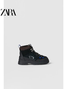 【狂欢价】ZARA 新款 女鞋马丁靴短靴儿童鞋男童 拼接皮革