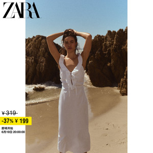 ZARA折扣季 女装 白色叠层装饰风衣面料连衣裙 3067340 250