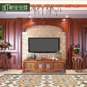 新中式背景墙客厅电视沙发护墙板造型实木烤漆欧式木质装饰可定制