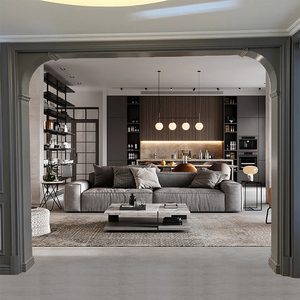 网红造型垭口灰色门套实木复合烤漆门欧式小罗马柱双包套门框定制