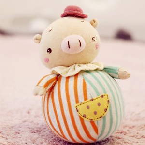 aileqi女生手工制作diy财猪不倒翁玩具宝宝安抚玩偶布艺材料包