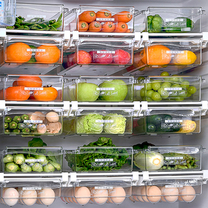 日式冰箱悬挂抽屉式家用保鲜厨房鸡蛋果蔬饺子雪柜冷冻收纳盒神器