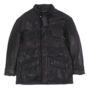 舟舟 迪赛diesel luvet黑金意产羔羊皮复古中长款夹克真皮皮衣