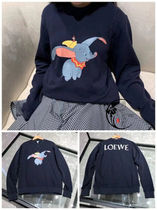 loewe/罗意威 21fw新款小飞象印花字母圆领长袖 男女宽松套头卫衣