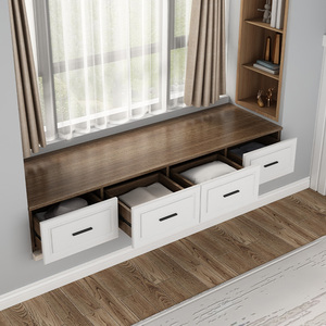 实木飘窗柜榻榻米防晒阳台置物可坐落地窗台柜卧室矮柜储物柜抽屉