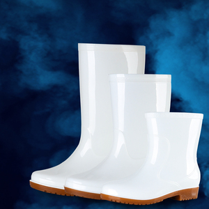 白色雨靴男士食品厂卫生水靴劳保防滑耐油耐酸碱食品靴女胶鞋套鞋